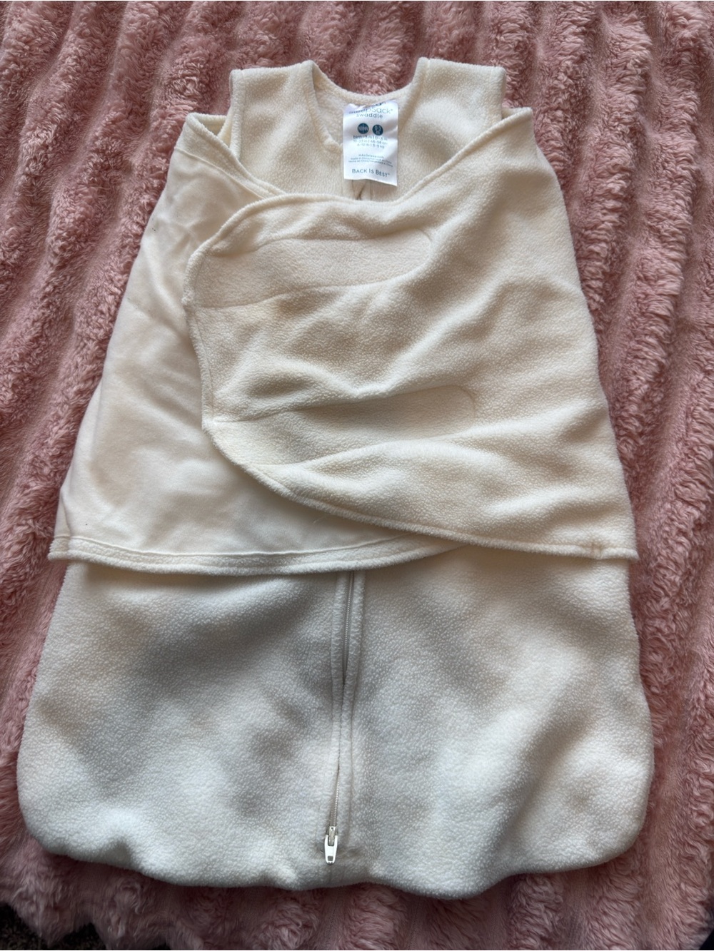 Halo Cream Fleece Baby Sleep Sack 0-3 months